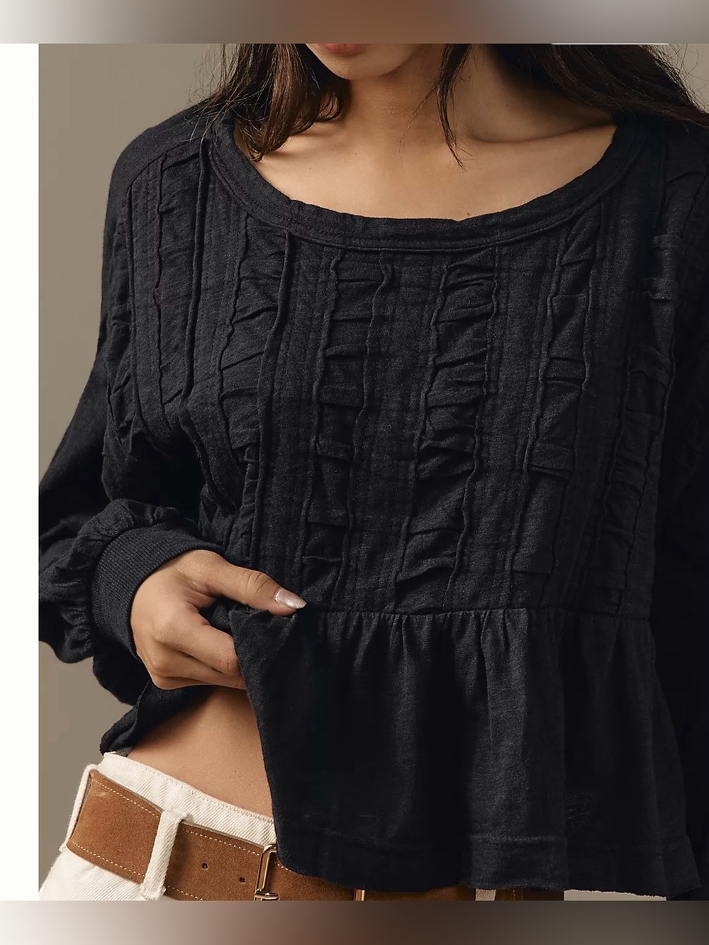 NWT Pilcro Textured Babydoll Top, size M - Picture 7 of 7